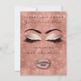 Convites Chá de panela com brilho Dourado 16º Rosa