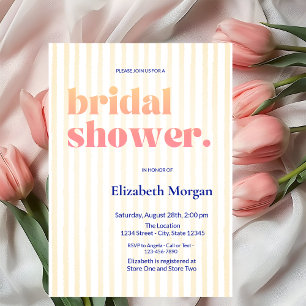 Convites Chá de panela com striping de tipografia retrô