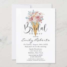 Convites Chá de panela Cone Sorvete Azul, Cinzento, Cor-de-