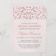 Convites Chá de panela Confetti de aparência brilhante rosa (Frente/Verso)