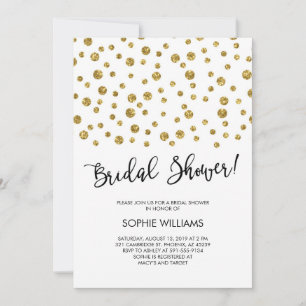 Convites Chá de panela Confetti Glitter Dourado