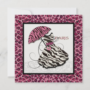 Convites Chá de panela Convida Leopard, Vestido Retro, Par