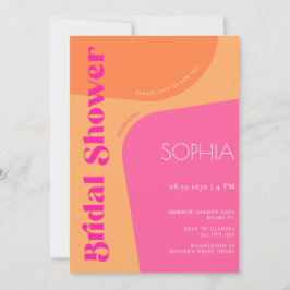 Convites Chá de panela cor-de-rosa abstrato moderno