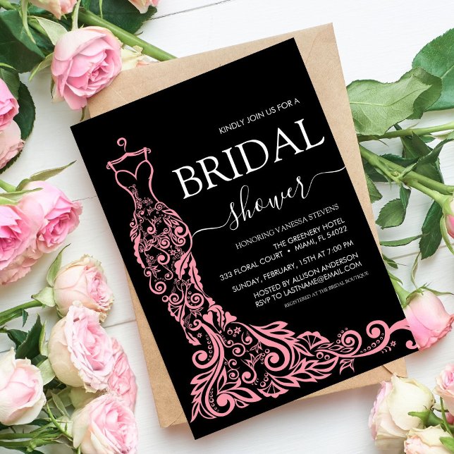 Convites Chá de panela cor-de-rosa brilhante (Criador carregado)