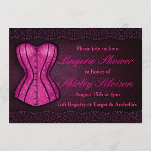 Convites Chá de panela cor-de-rosa da lingerie do