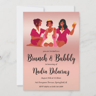 Convites chá de panela cor-de-rosa e dourado