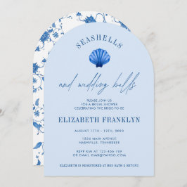 Convites Chá de panela costeiro de conchas e de vísceras pa