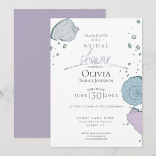 Convites chá de panela   Costelas de praia Lilac Dusty Blu
