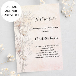 Convites Chá de panela creme flores silvestres se apaixonam