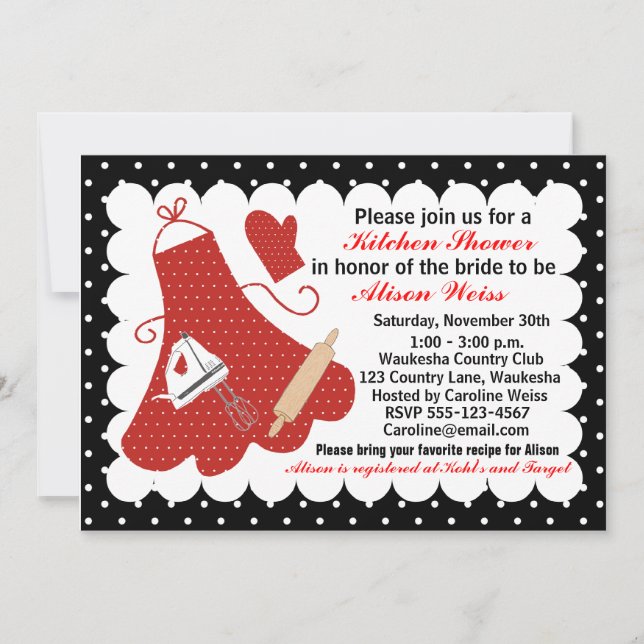 Convites Chá de panela da cozinha (Frente)