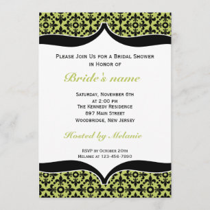 Convites Chá de panela da flor de lis Convite-Verde