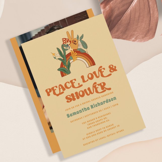 Convites Chá de panela da Groovy Retro (Criador carregado)