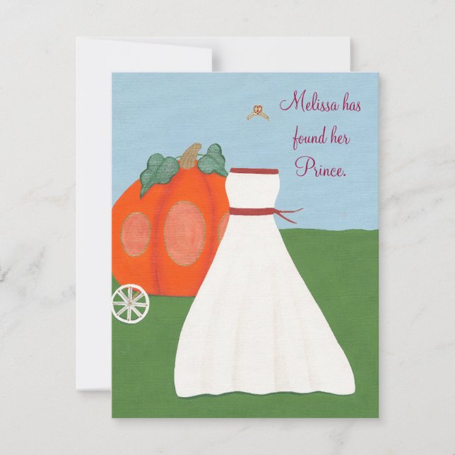 Convites Chá de panela da princesa Abóbora Carruagem (Frente)