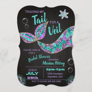 Convites Chá de panela da sereia, giz do brilho