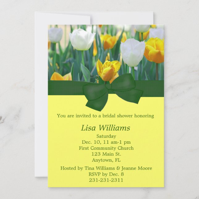 Convites Chá de panela da tulipa (Frente)