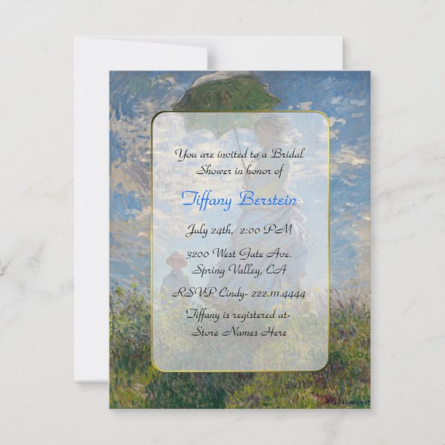 Convites Chá de panela das belas artes de Monet (Frente)