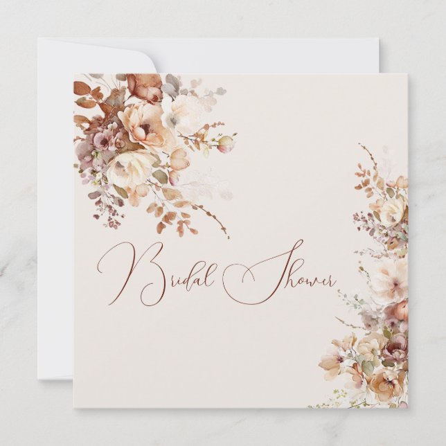 Convites Chá de panela das Flores de Campo Simples Elegante (Frente)