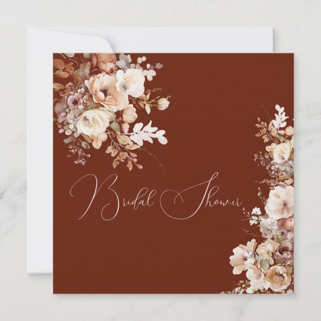 Convites Chá de panela das Flores de Campo Simples Elegante (Frente)