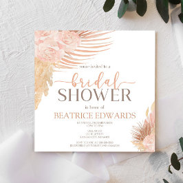 Convites Chá de panela das Flores Florais Boho Suave Rosa