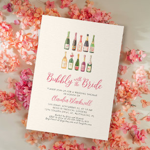 Convites Chá de panela das garrafas de champanhe