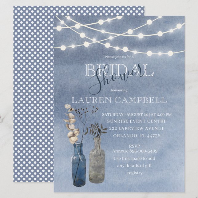 Convites Chá de panela das Luzes da Cadeia de Caracteres de (Frente/Verso)