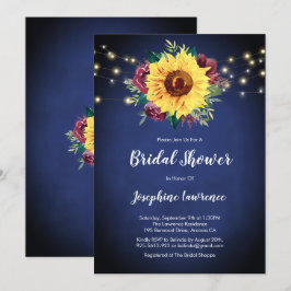 Convites Chá de panela das Luzes de Rosa do Sunflower Burgu