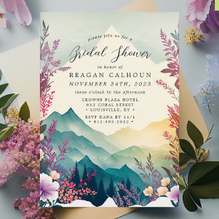 Convites Chá de panela das Montanhas Floral Primavera da Aq