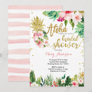 Convites Chá de panela de abacaxi Aloha