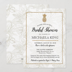 Convites Chá de panela de abacaxi tropical moderno