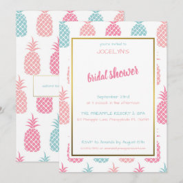Convites Chá de panela de abacaxi tropical moderno chic