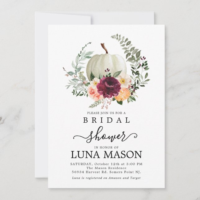 Convites Chá de panela de Abóbora (Frente)