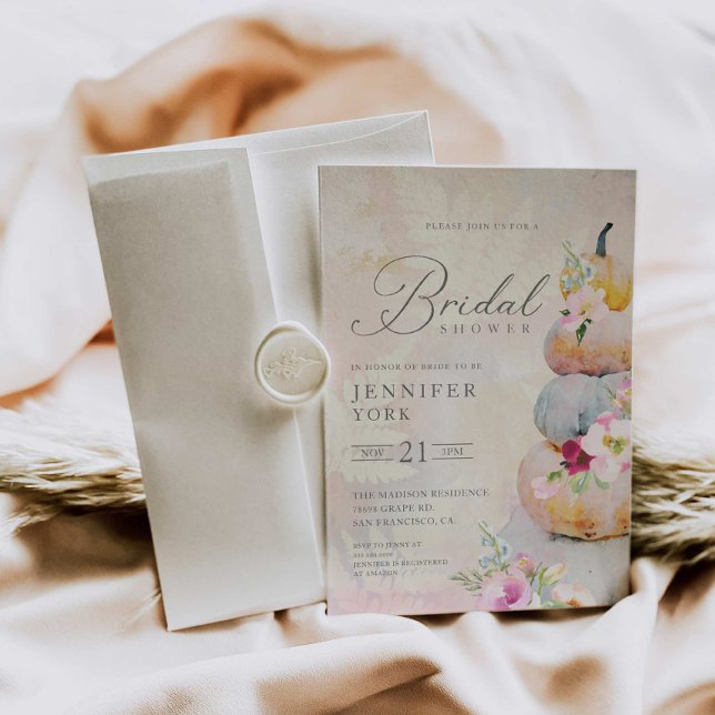 Convites Chá de panela de Abóbora de Queda Elegante (Criador carregado)