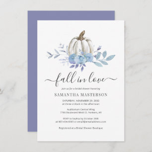 Convites Chá de panela de Abóbora Lilac Azul Cai no Amor