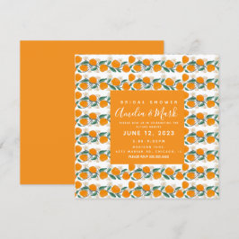 Convites Chá de panela de Abstrato de laranja desenhado à m