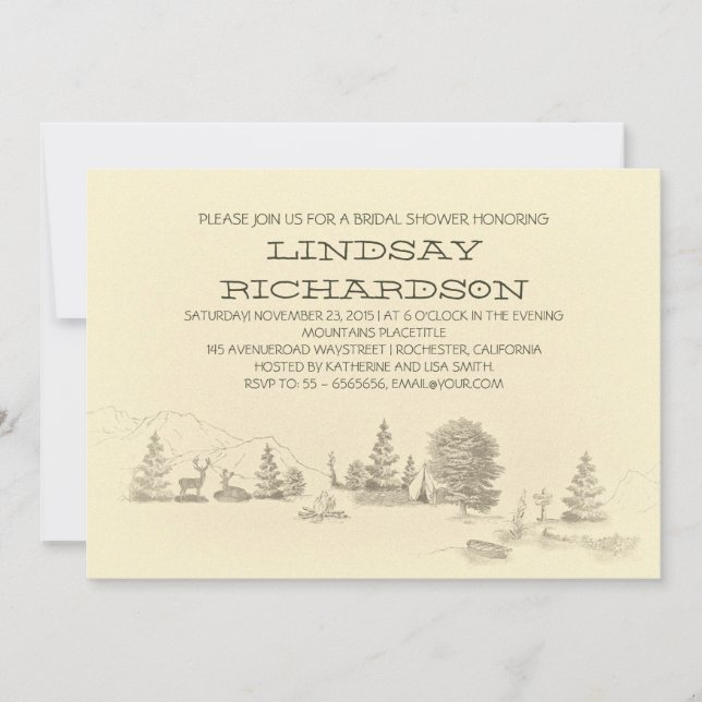 Convites Chá de panela de acampamento (Frente)