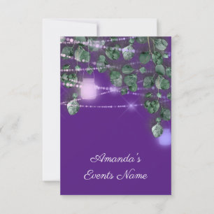 Convites Chá de panela de Aniversário Azul Púrpura