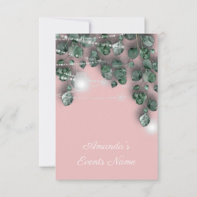 Convites Chá de panela de aniversário Light Jar Rustic Rosa (Verso)