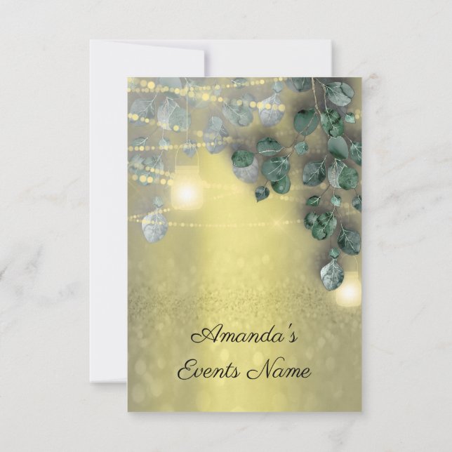 Convites Chá de panela de aniversário Light Jar Rustic Yell (Verso)