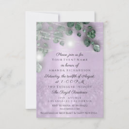 Convites Chá de panela de aniversário Luz Jar Roxo Russo