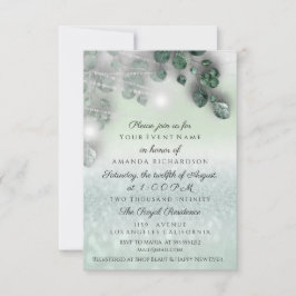 Convites Chá de panela de aniversário Luz Jar Rustic Mint G