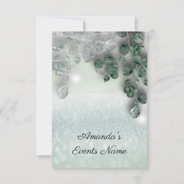 Convites Chá de panela de aniversário Luz Jar Rustic Mint G (Verso)