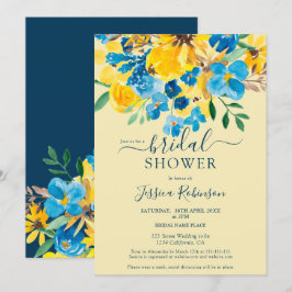 Convites Chá de panela de aquarela azul-russa