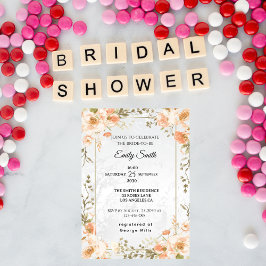 Convites Chá de panela de Aquarela Chic Floral Elegante