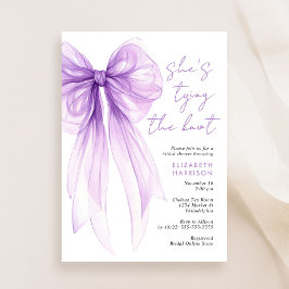 Convites Chá de panela de Aquarela com Arco Coquetel roxo