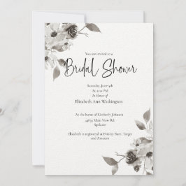 Convites Chá de panela de Aquarela com tons Sepia