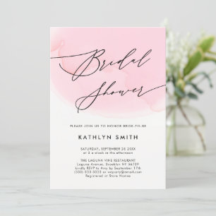 Convites Chá de panela de Aquarela Cor-de-Rosa Espelho Mode