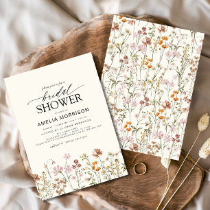 Convites Chá de panela de Aquarela das Flores de Jardim Ele