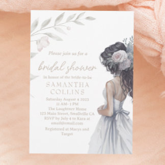 Convites Chá de panela de Aquarela de Casamento Elegante