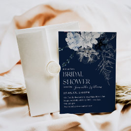 Convites Chá de panela de Aquarela de Flor Azul