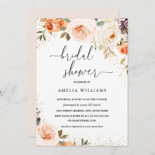 Convites Chá de panela de Aquarela de outono